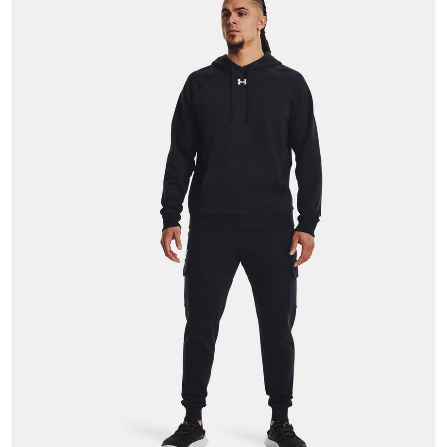UNDER ARMOUR UA Rival Fleece Cargo Jogger-BLK Cargohose, Regular Fit 