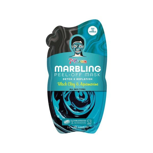 Image of Montagne Jeunesse Marbling Peel-offBlackClayblu Marblilng Peel-off Mask Black Clay & Aquamarine - 2x7ml
