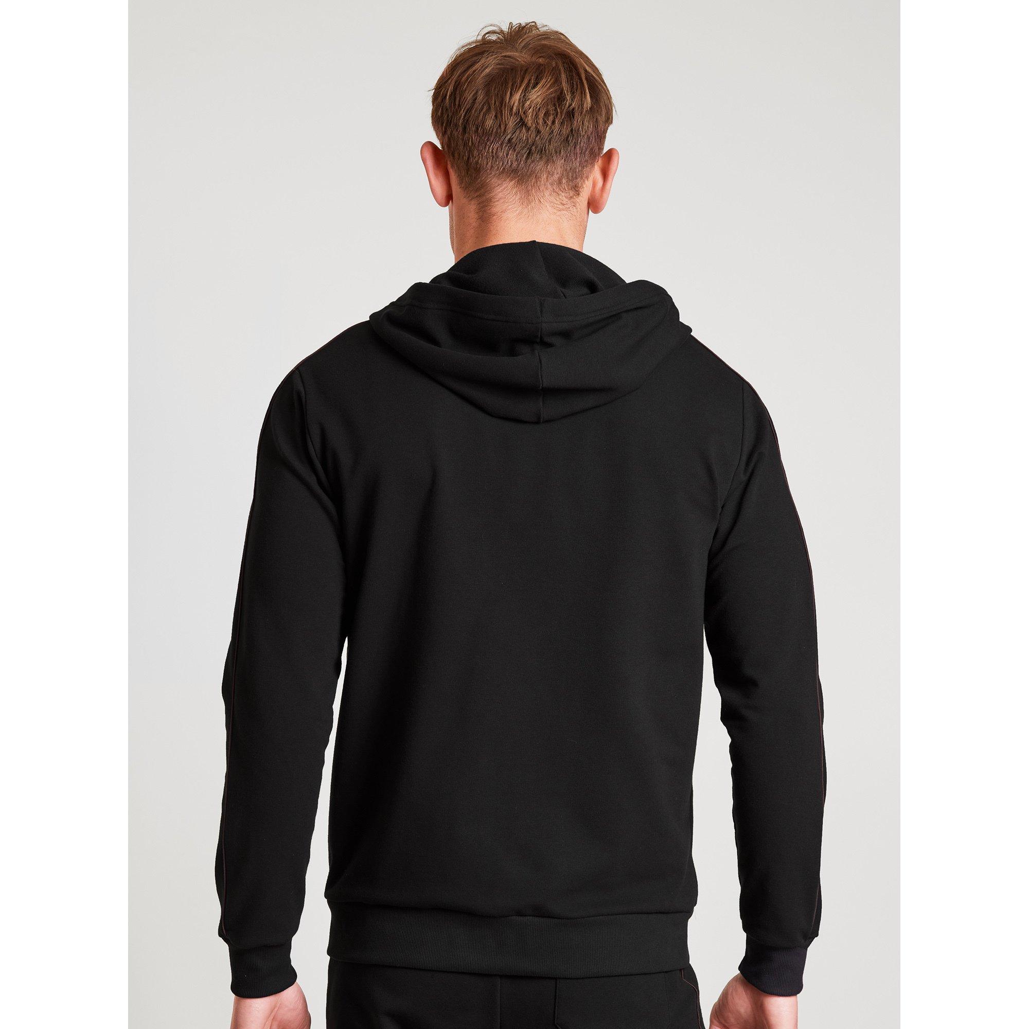 CALIDA Felpa con cappuccio full zip con strisce a contrasto  