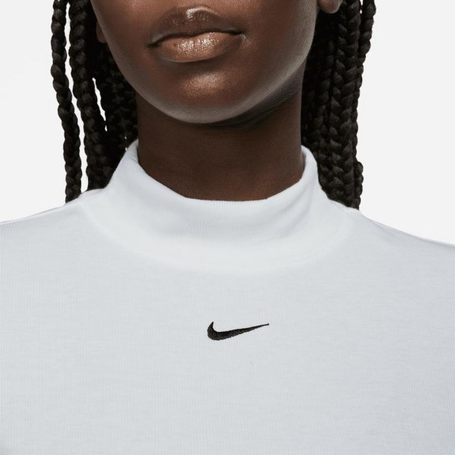 NIKE W NSW ESSNTL RIB MOCK SS TOP T-Shirt, Rollkragen, kurzarm 