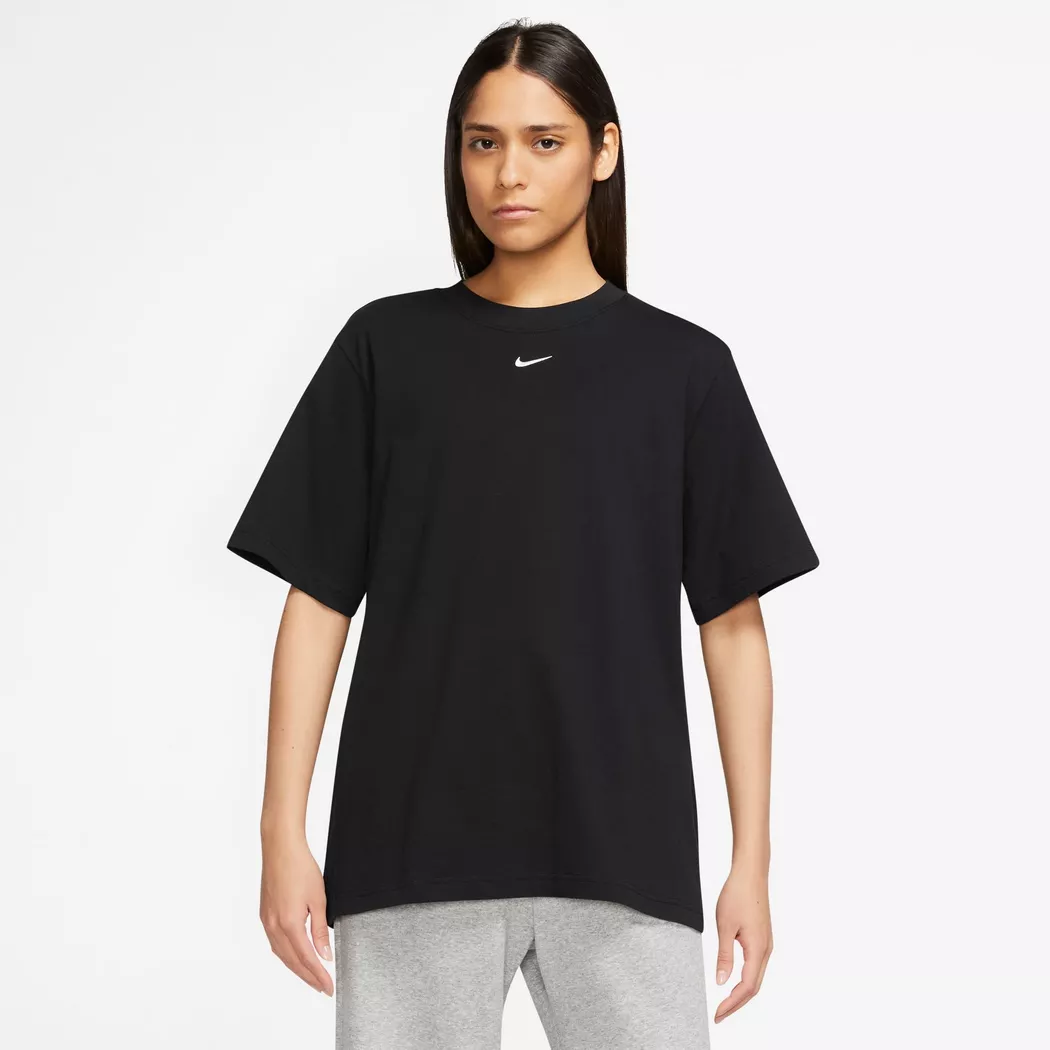 T-Shirt NIKE SPORTSWEAR "W NSW CLUB SS TEE", Damen, Gr. L, schwarz, Jersey, Obermaterial: 100% Baumwolle, normal, Rundhals, Shirts T-Shirt 8