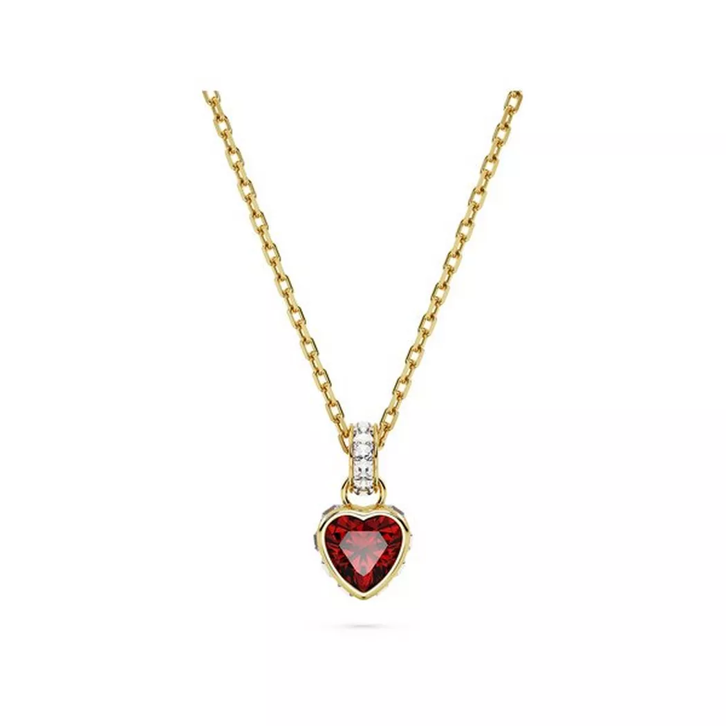 Kette mit Anhänger SWAROVSKI "Chroma Herz", rot (rot, rot), Halsketten, Damen, Metall, L: 44, mit Swarovski Kristall 2