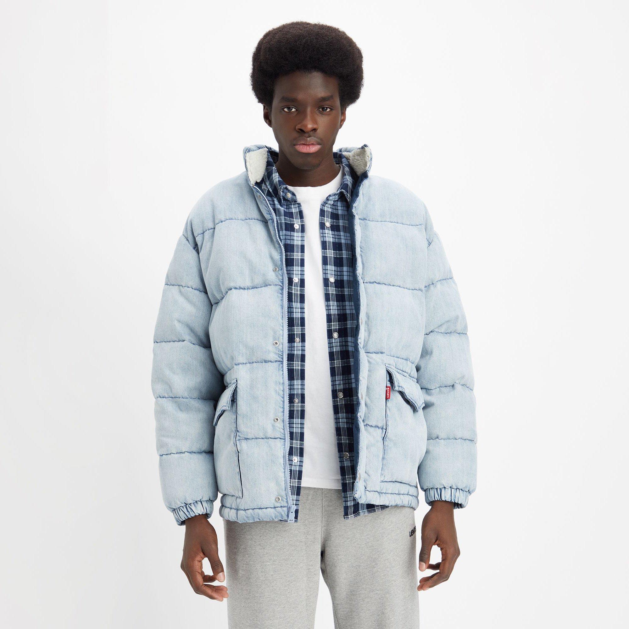 Image of Daunenjacke Mit Kapuze Herren Blau Denim L