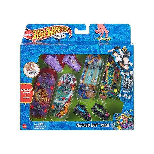 Hot Wheels  Skate Fingerboard + Schuhe 4er Pack, Zufallsauswahl 