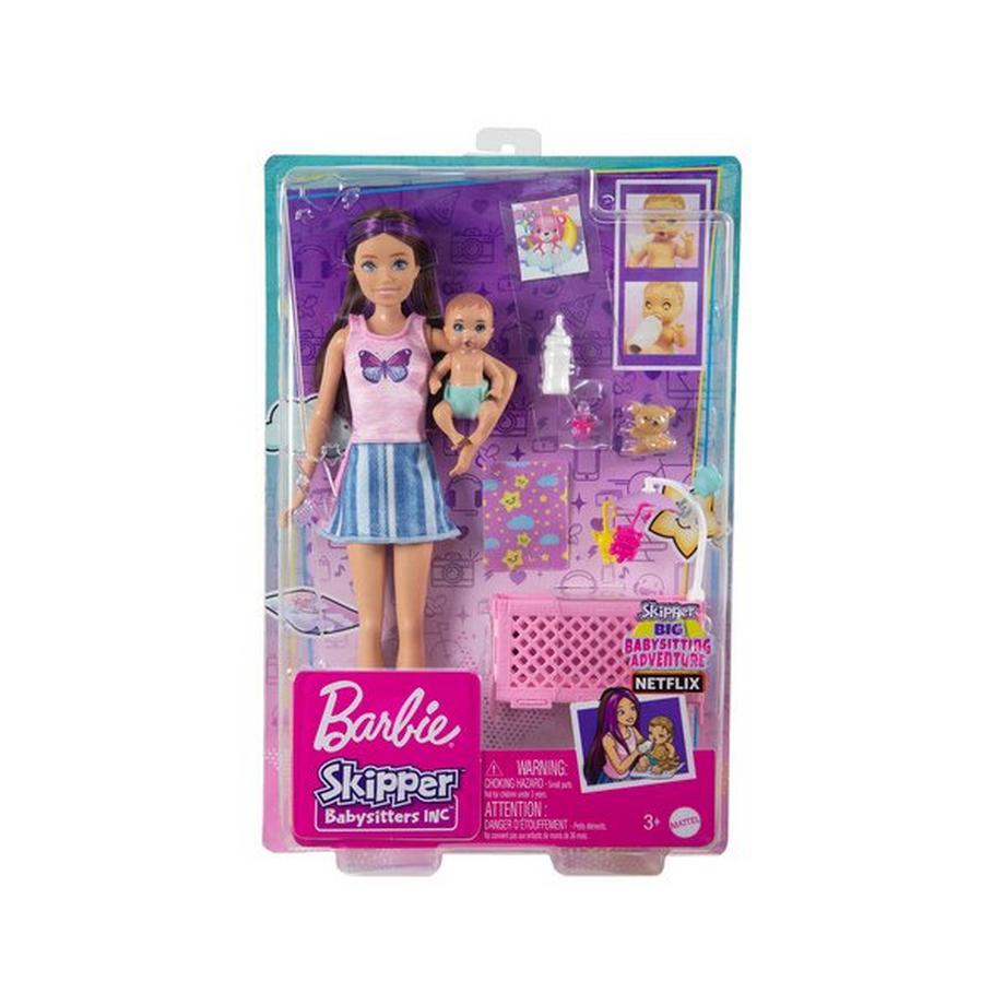 Barbie  Skipper Baby-Sitter-Coffret poupée et accessoires 