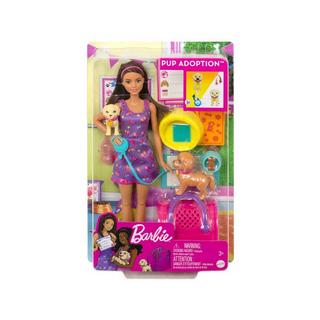 Barbie  Bambola di adozione per cani (bruna), playset con accessori 