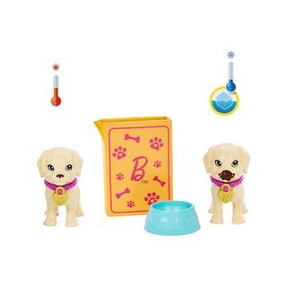 Barbie  Poupée d'adoption de chien (brune), set de jeu avec accessoires 