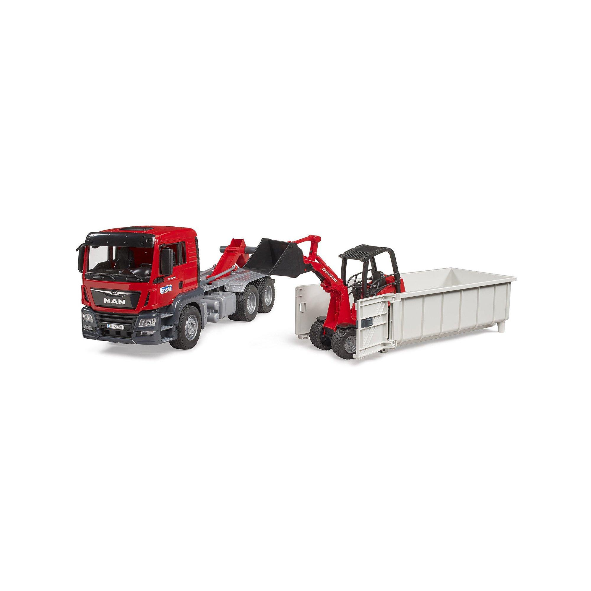 bruder  Camion MAN TGS avec benne amovible et chargeur Schäffer 