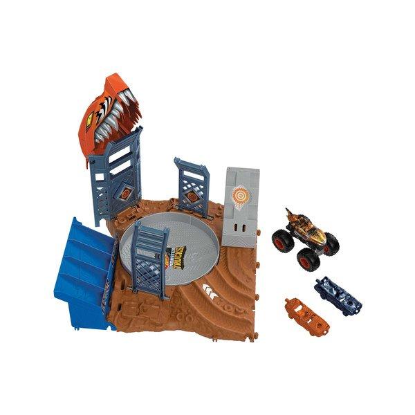 Image of Monster Trucks Arena World Tiger Shark's Spin Out Frenzy Multicolor