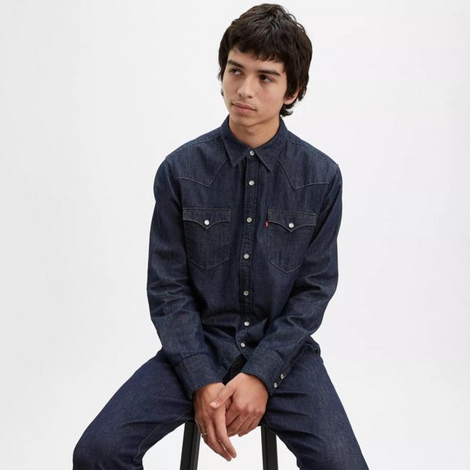 Levi's® Barstow Western Standard Dark Indigo Flat Finish Camicia a Maniche Lunghe  