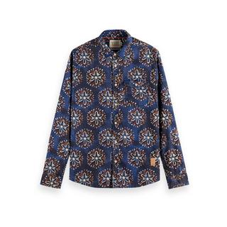 Scotch & Soda washed AOP poplin shirt Hemd, Slim Fit, langarm 