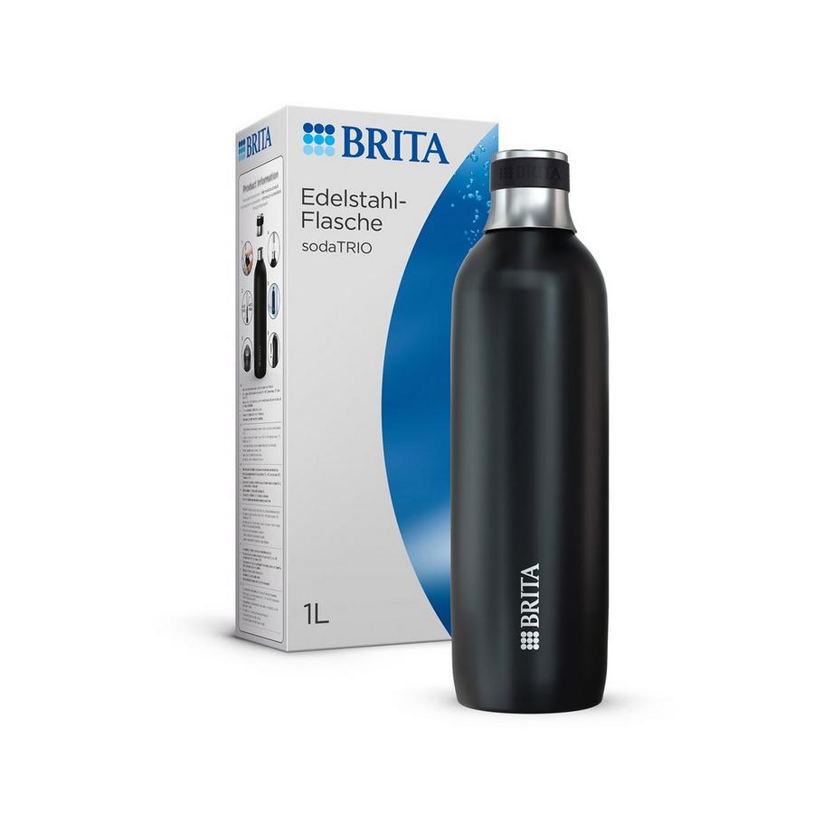 BRITA Bottiglia per gasatore d'acqua sodaTRIO Steel 