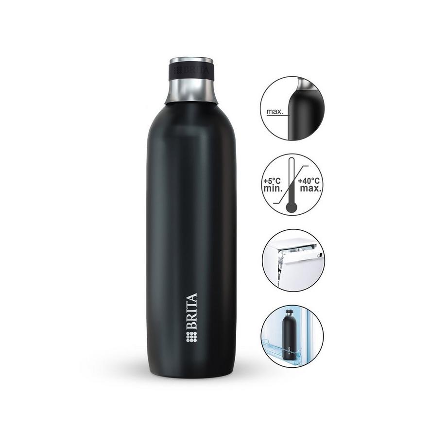 BRITA Bottiglia per gasatore d'acqua sodaTRIO Steel 