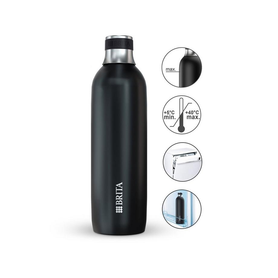 BRITA Bottiglia per gasatore d'acqua sodaTRIO Steel 