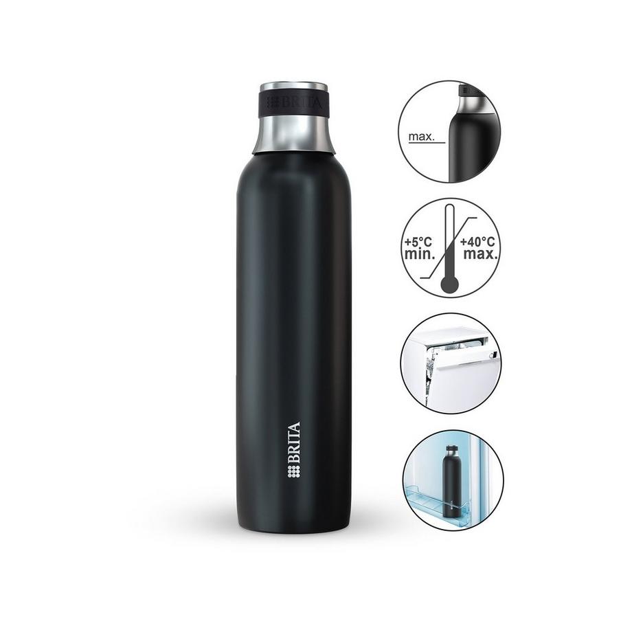 BRITA Bottiglia per gasatore d'acqua sodaTRIO Steel 