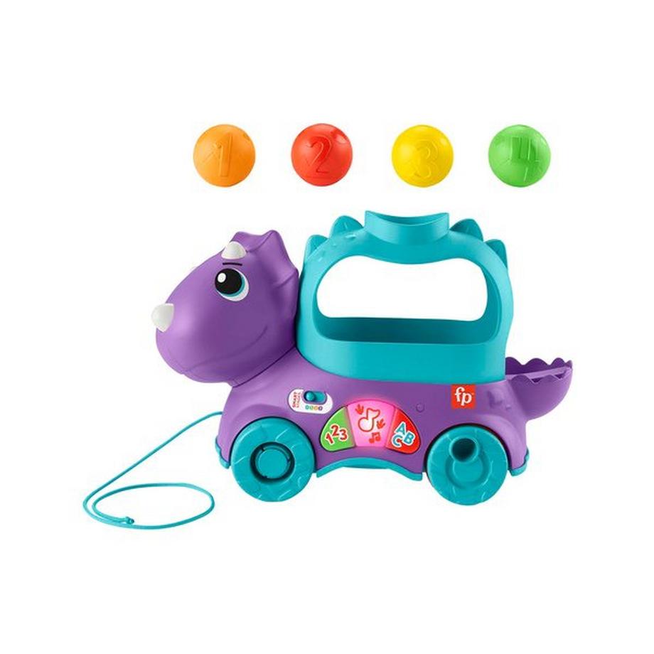 Fisher-Price  Bällespass Nachzieh-Dino, Dinosaurier Motorik-Spielzeug 
