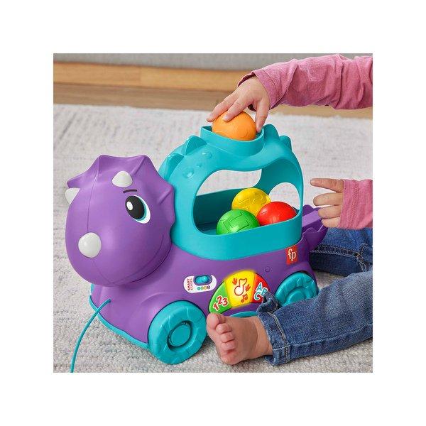 Fisher Price  Bällespass Nachzieh-Dino, Dinosaurier Motorik-Spielzeug 