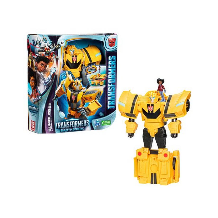 TRANSFORMERS  EarthSpark Spin Changer Bumblebee und Mo Malto Figur 