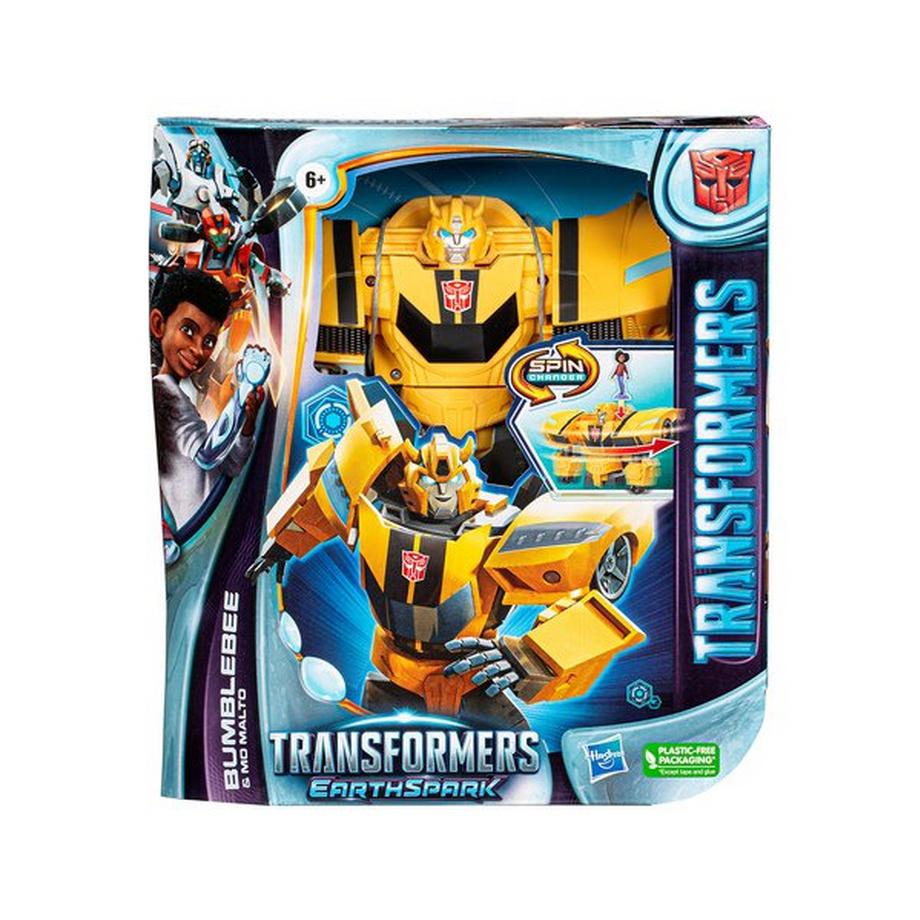 TRANSFORMERS  EarthSpark Spin Changer Bumblebee und Mo Malto Figur 