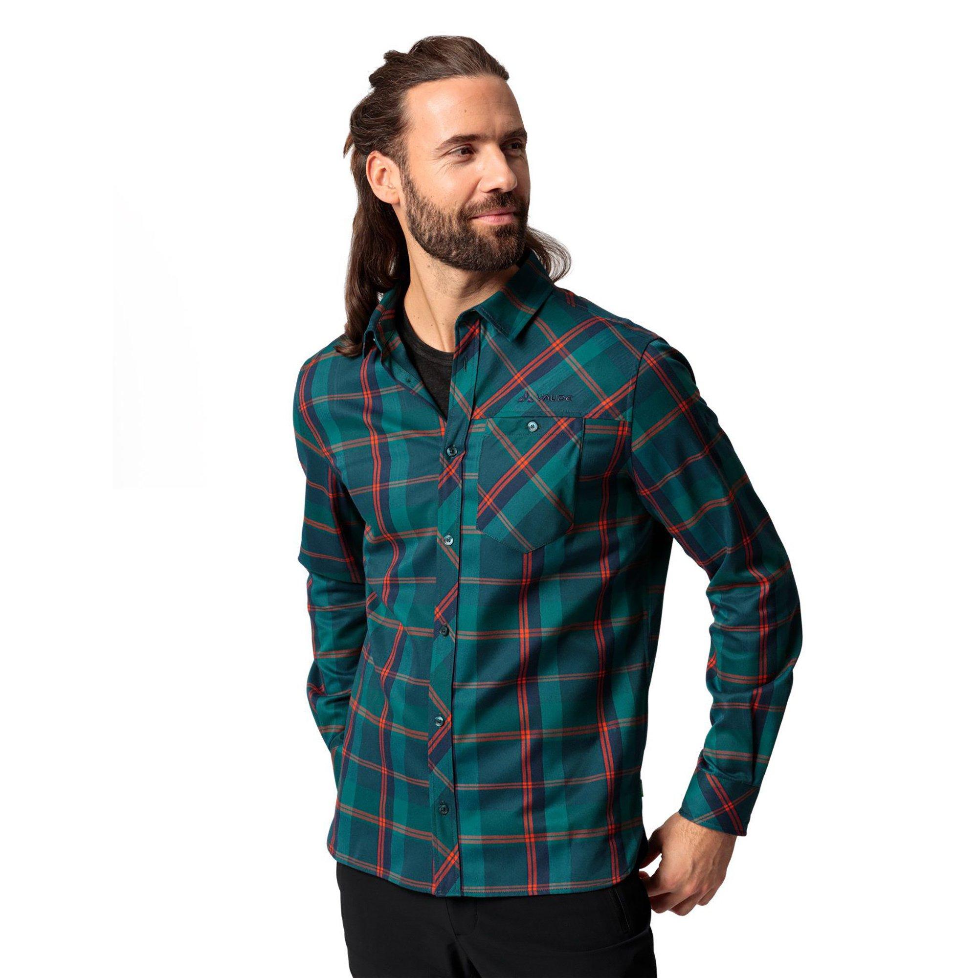 Image of Trekkinghemd, Langarm Unisex Dunkelgrün L