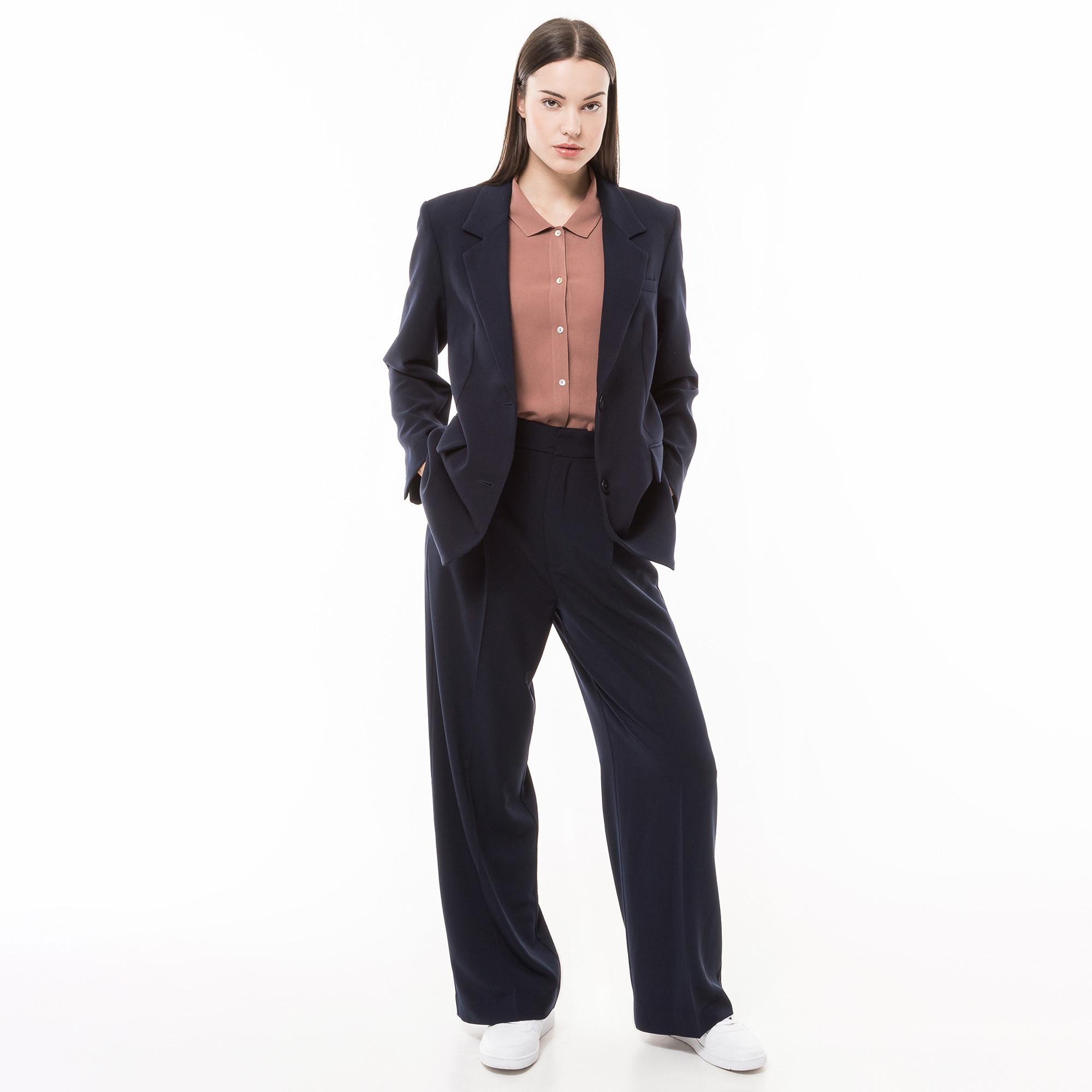 Image of Lange Hose, Loose Fit Damen Marine 38