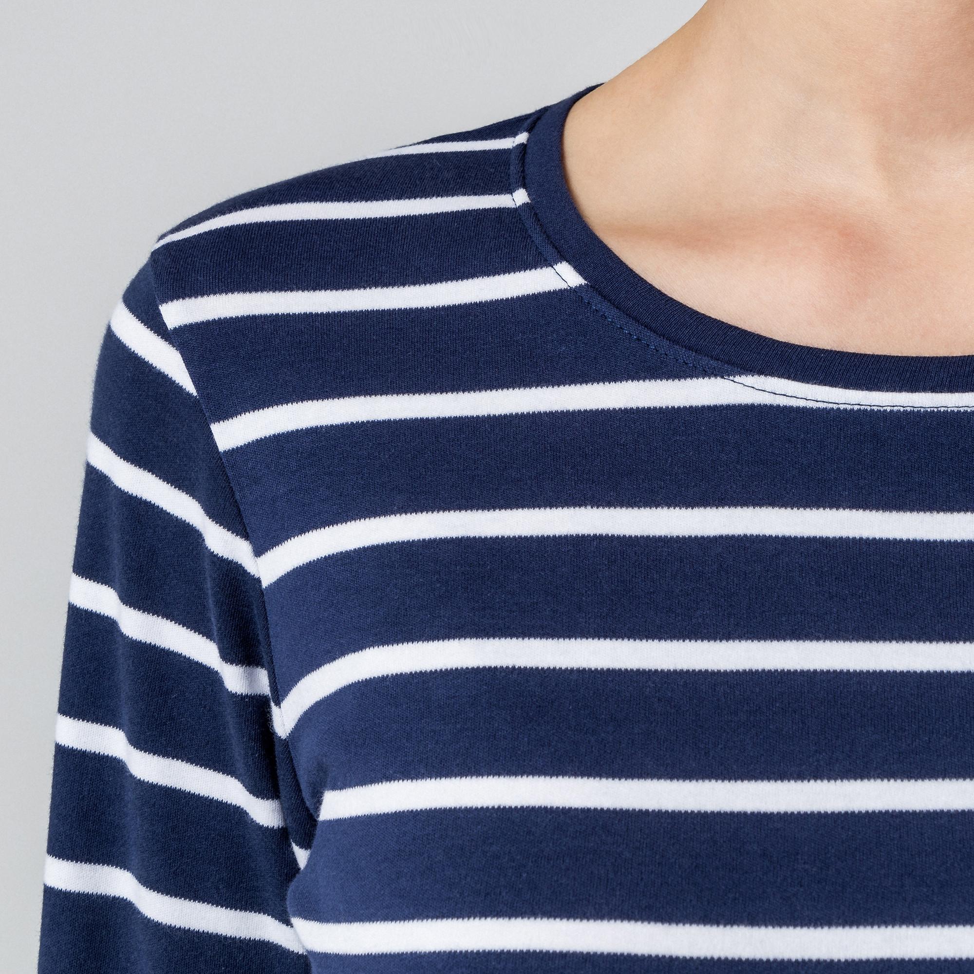 Manor Woman T-shirt rayé à manches longues et col rond  