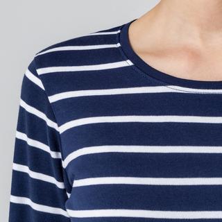 Manor Woman T-shirt rayé à manches longues et col rond  