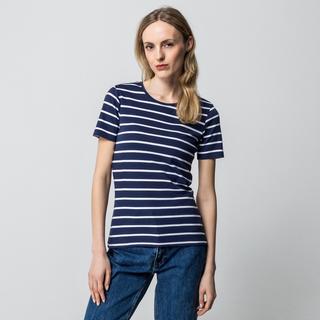 Manor Woman T-shirt rayé col rond manches courtes  