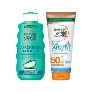 AMBRE SOLAIRE LAIT KIDS SPF50 + AFTERSUN Kids Sensitive expert+ Lait solaire FPS 50 + Lait Après Soleil  hydratant et apaisant 