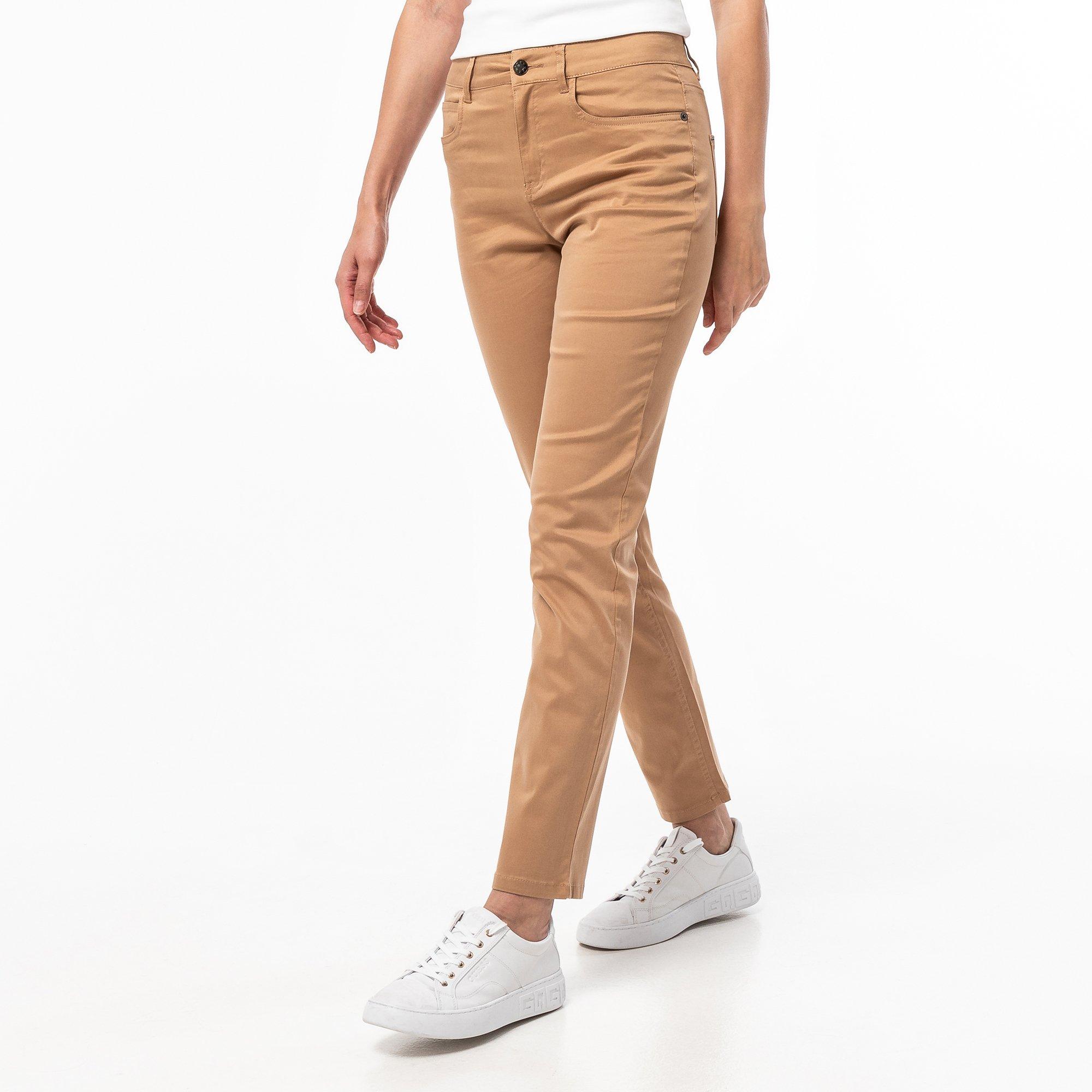 Image of Lange Hose, Regular Fit Damen Baumnuss 34