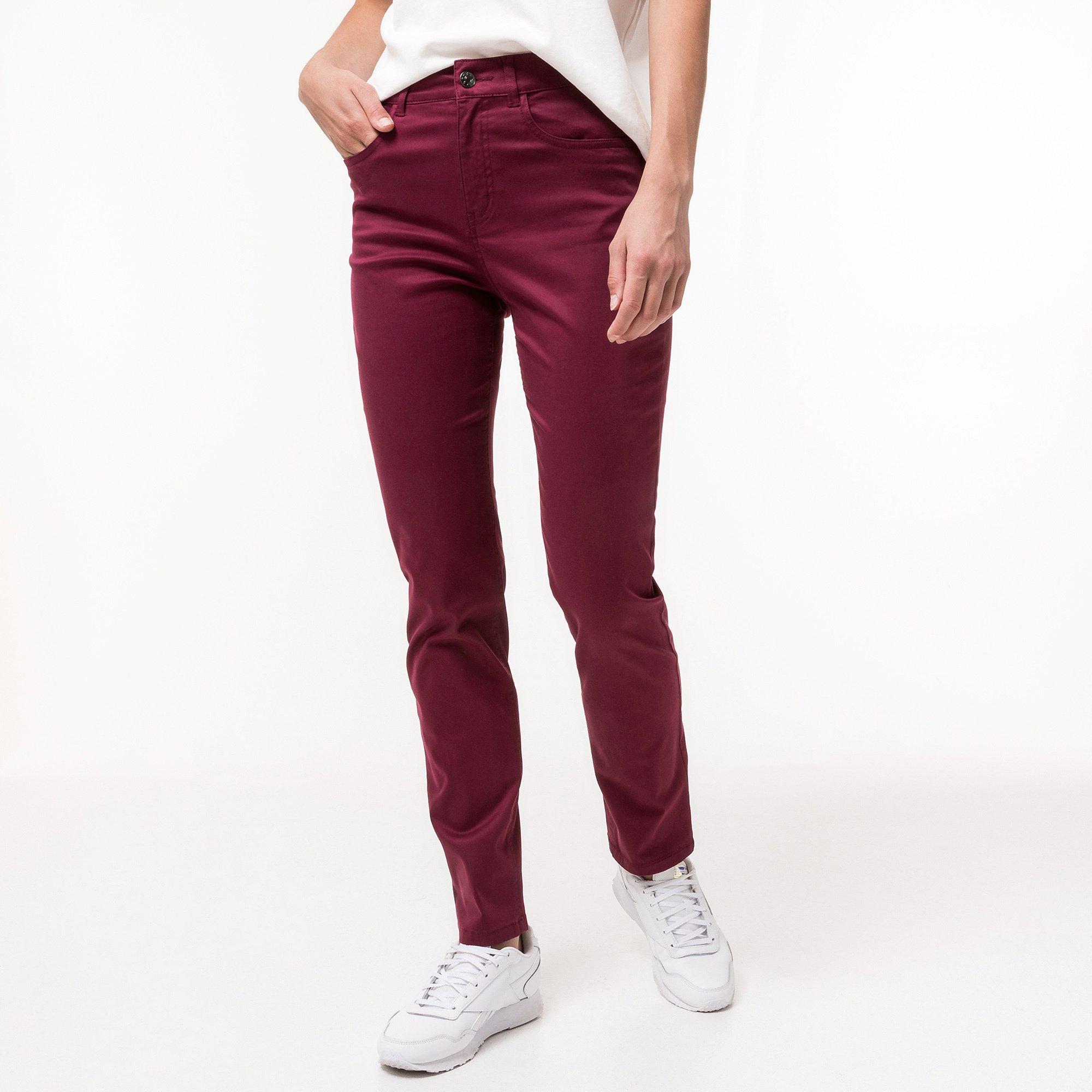 Image of Lange Hose, Regular Fit Damen Pflaume 34