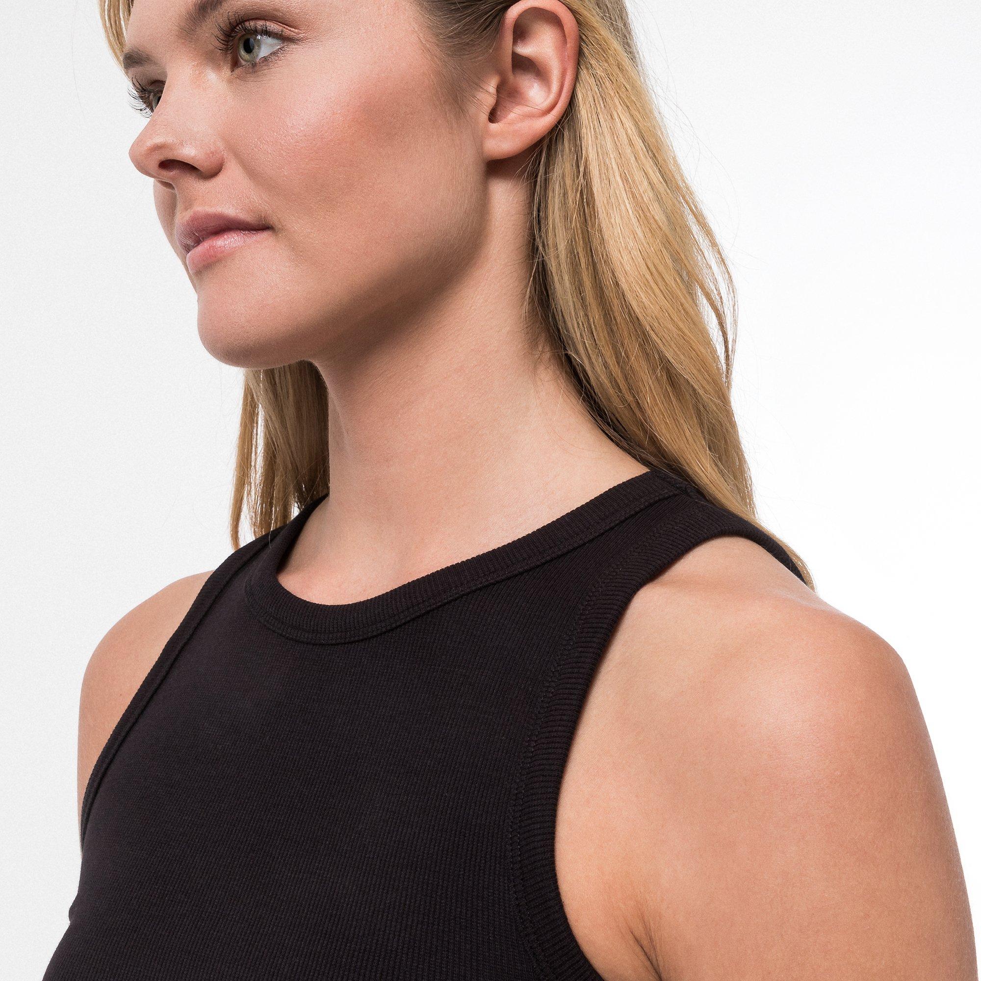 Manor Woman Top senza maniche a costine girocollo  