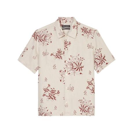 Marc O'Polo Camp collar, short sleeves, slits at side seams, linen style Hemd, kurzarm 