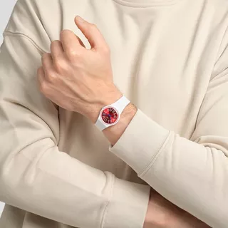 swatch PUREST LOVE Analoguhr Weiss
