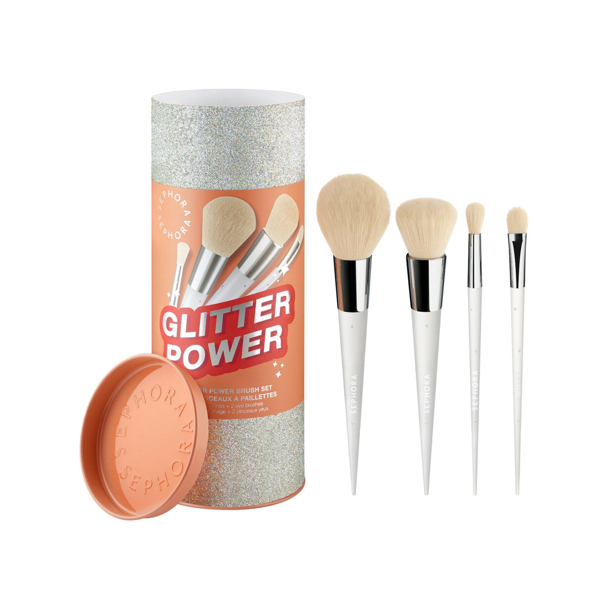 Image of Glitter Power Brush Set - Set Mit 4 Pinseln Für Gesicht Und Augen Damen Fantasie 4 pezzi