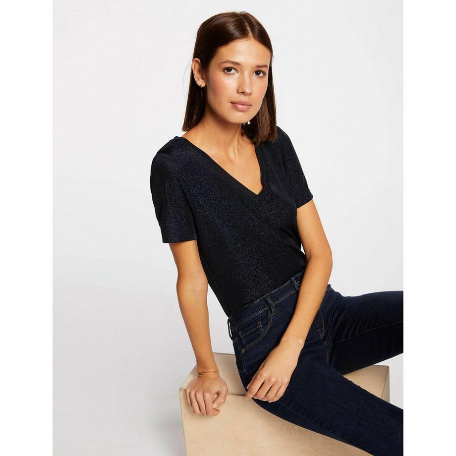 MORGAN T-shirt Scollo a V Maniche Corte  