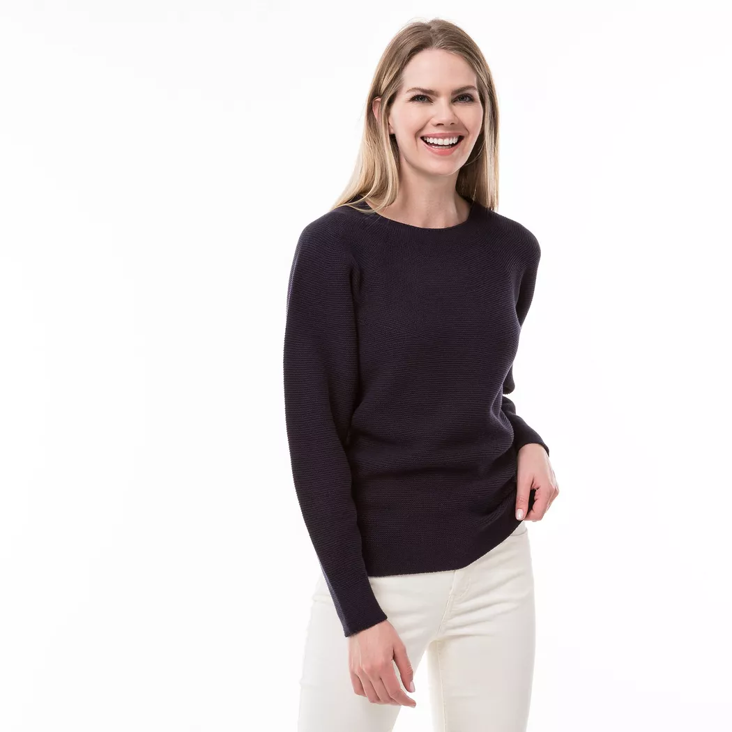 Manor Woman - Pullover, Rundhals, langarm, für Damen, Marine, Größe XL 2