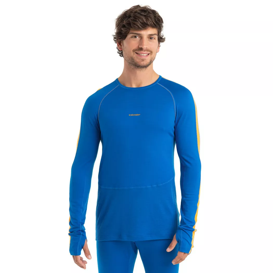 Icebreaker 200 ZoneKnit LS Crewe Base Layer Top Azure Blue S