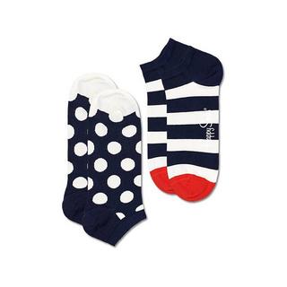 Happy Socks 2-Pack Big Dot Stripe Low Sock Calze, multi-pack 