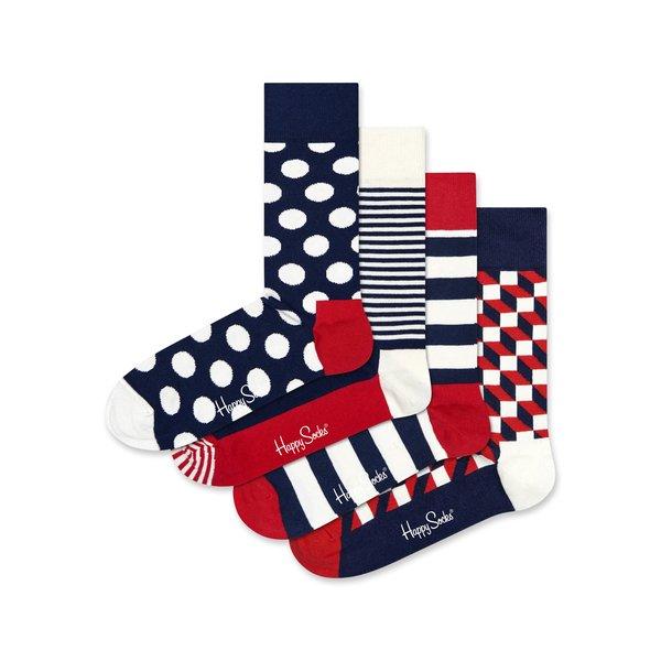 Happy Socks Lot de 4 chaussettes Classic Navy Coffret Cadeau  