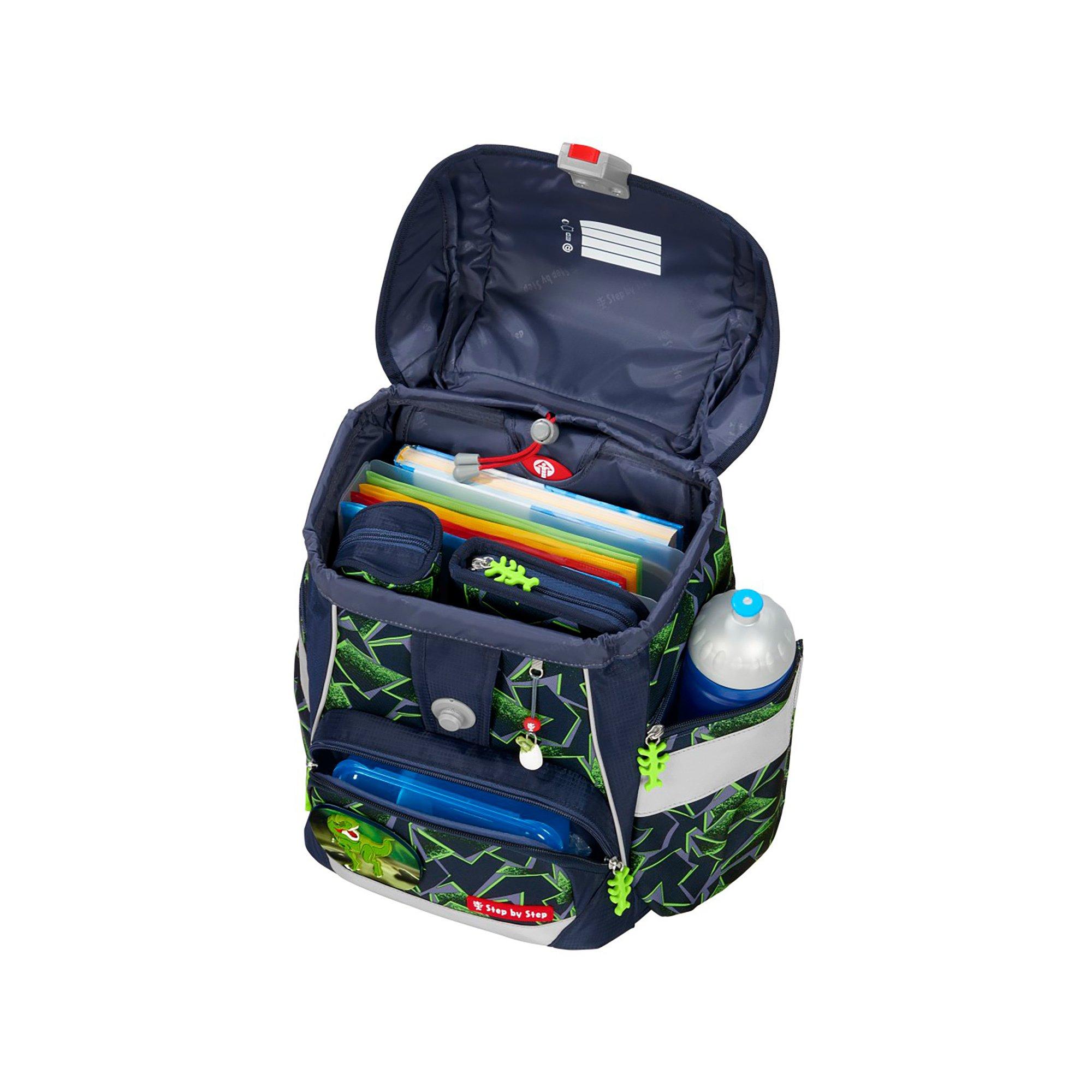 Step by Step Cartable scolaire, 6 pièces 2IN1 PLUS, Wild T-Rex Taro 