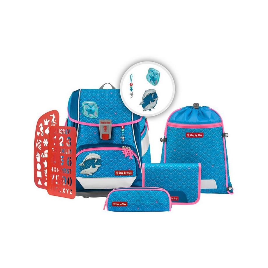 Step by Step Zaino per la scuola, 6 pezzi 2IN1 PLUS, Dolphin Pippa 