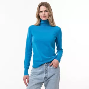 Pull cashmere bio, col roulé