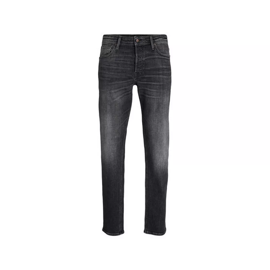 Regular-fit-Jeans JACK & JONES "JJICLARK mit Used-Look und Stretch für den Alltag", Herren, Gr. 29, Länge 32, schwarz (schwarz denim), Denim/Jeans, Obermaterial: 80% Baumwolle, 15% Lyocell, 3% Elastomultiester, 2% Elasthan, Abriebeffekte, regular fit lang 2