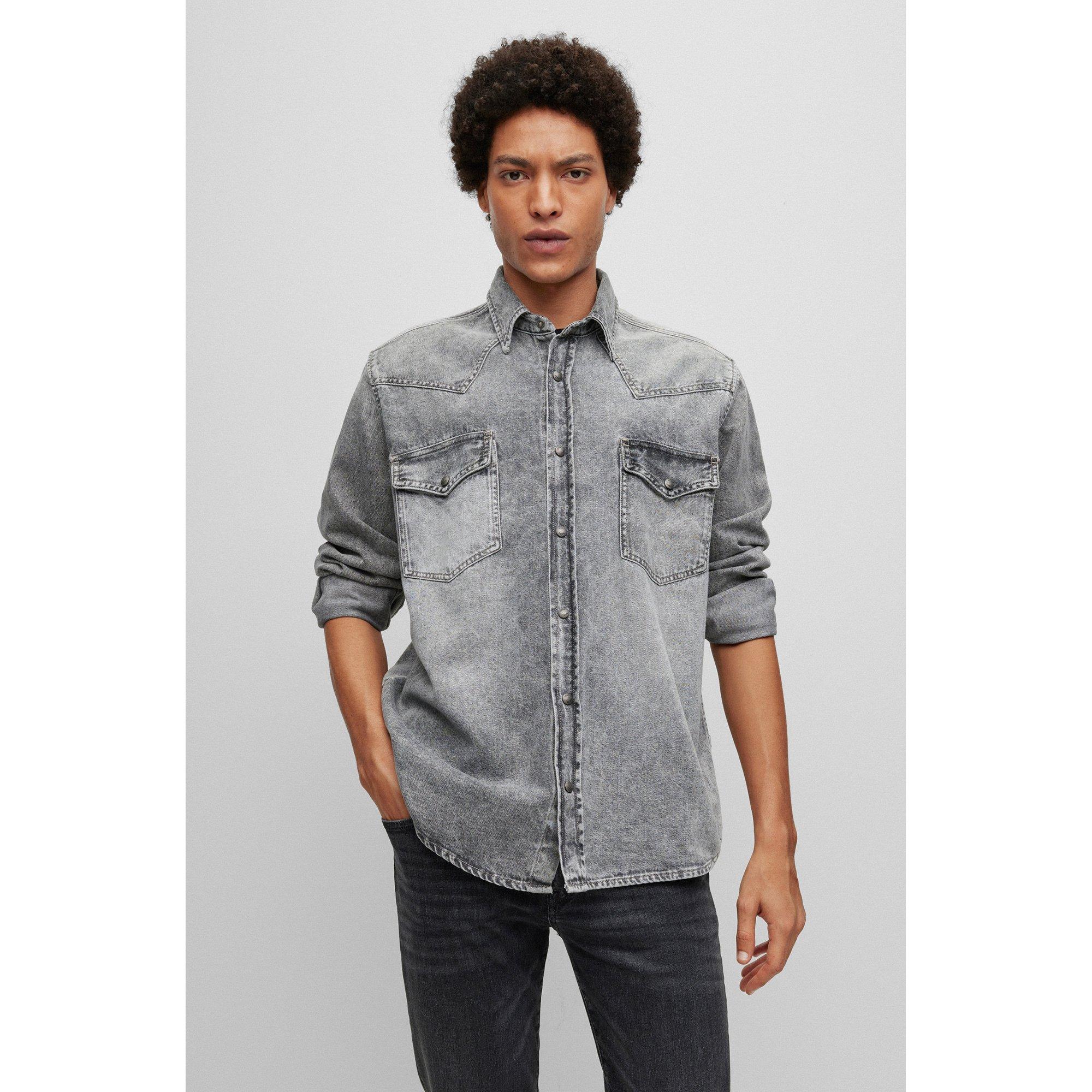 Image of Hemd, Langarm Herren Grau XXL