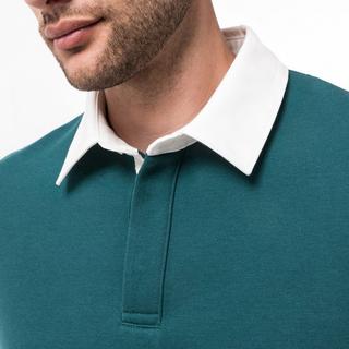 Manor Man Color Block Manches Longues Polo Sweat-shirt  