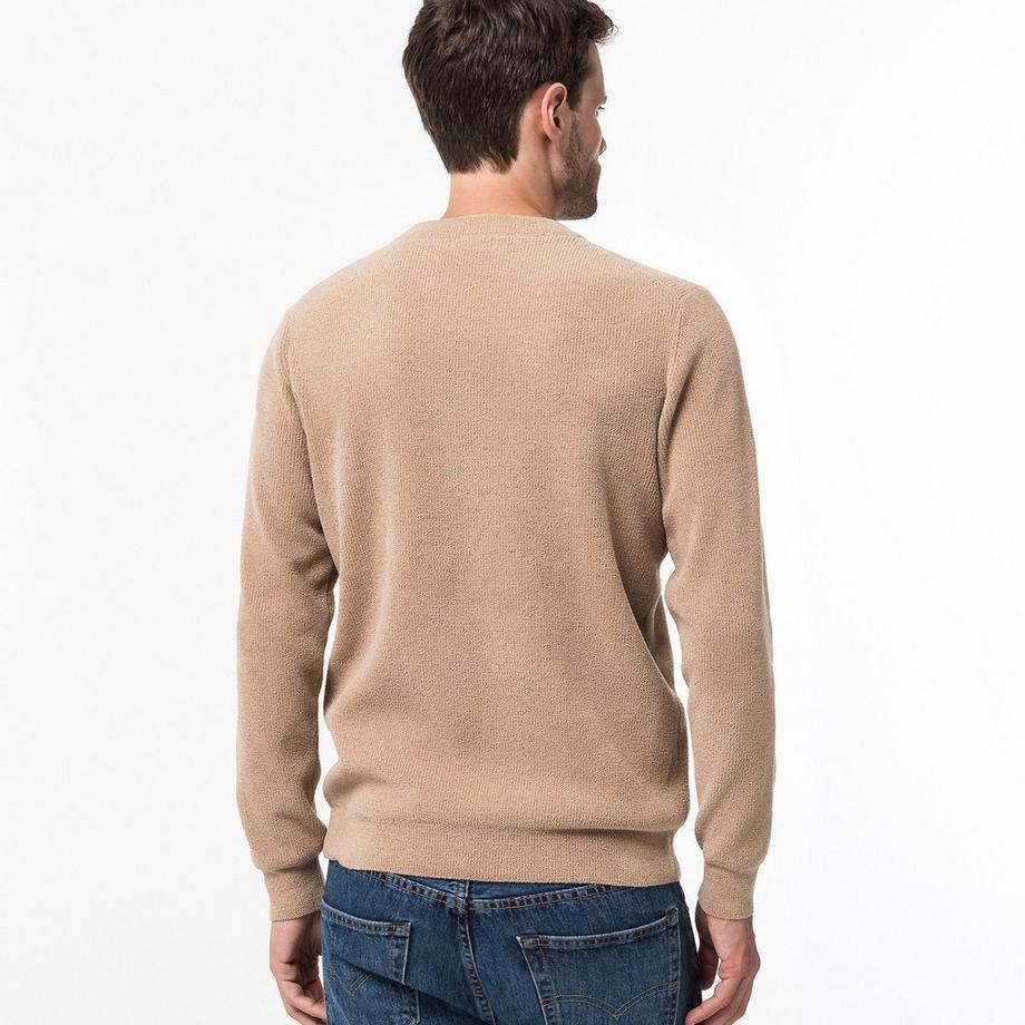 Manor Man Chenille Feinstrick Rundhals Pullover  