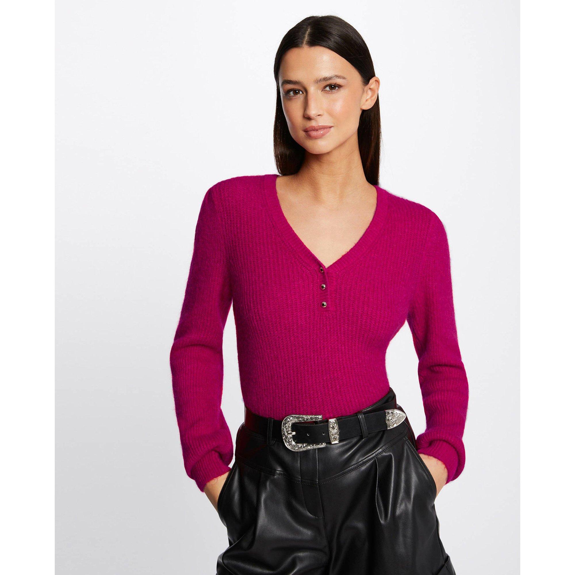 Morgan Pull-Over Femme Manches Longues Col V - Maille Duveteuse Douce Et Élégante