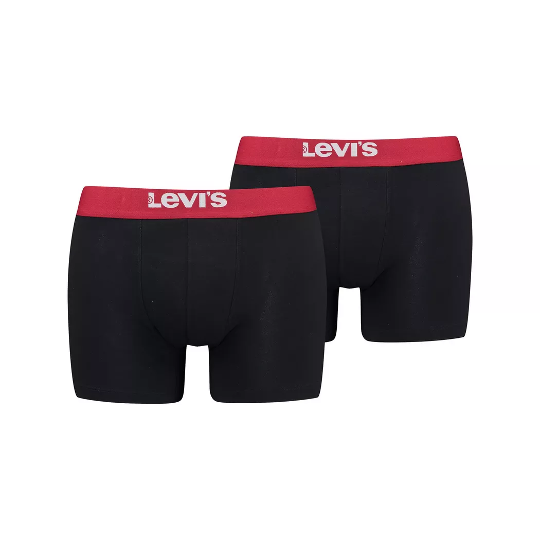 Boxershorts LEVI'S "Boxershort 2er Pack", Herren, Gr. S, weiß, Obermaterial: 95% Baumwolle CO. 5% Elasthan EL., Unterhosen