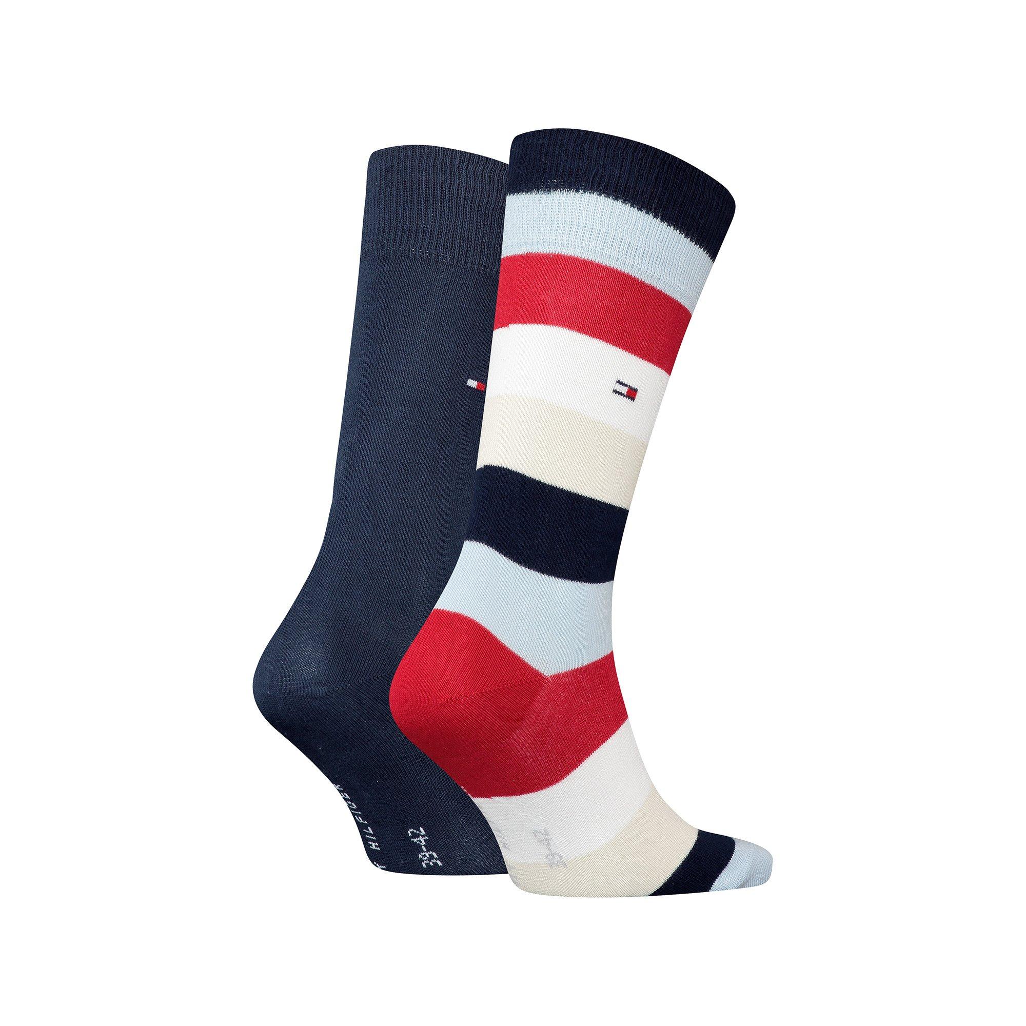 TOMMY HILFIGER TH MEN SOCK 2P LIGHTHOUSE STRIPE Pack duo, chaussettes hauteur mollet 